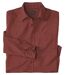 La Chemise Popeline Rouge à Micro-Motifs-3