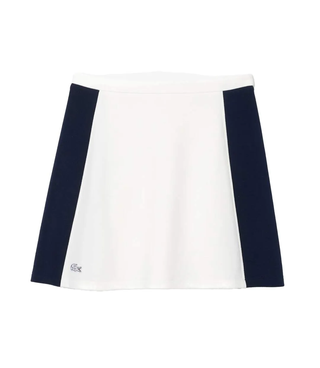 Womens/ladies Colour Block Pique Mini Skirt White Navy Lacoste-2
