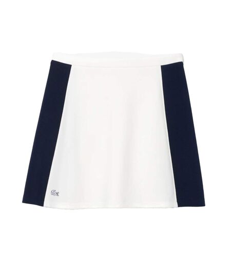 Womens/ladies Colour Block Pique Mini Skirt White Navy Lacoste