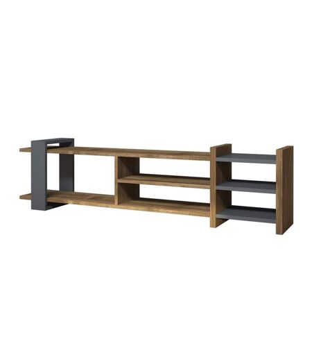Meuble TV design Zeyna - L. 156 x H. 40 cm - Gris anthracite
