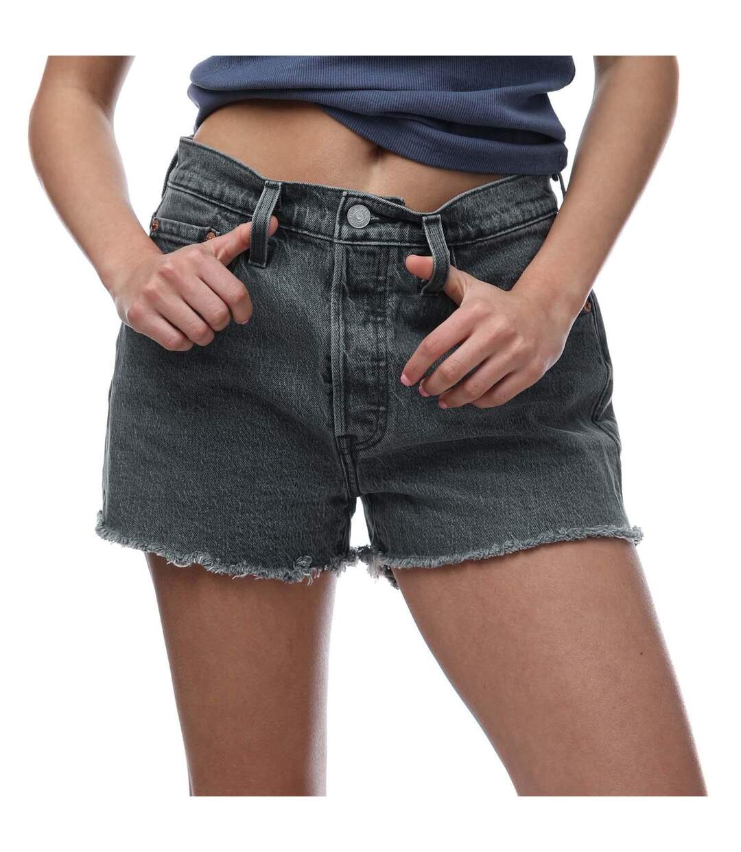 Womens/ladies 501 original shorts black Levis-1