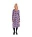 Robe Mi-longue Manches Longues Motif/style Orge Femme Violet Lazy Jacks-4