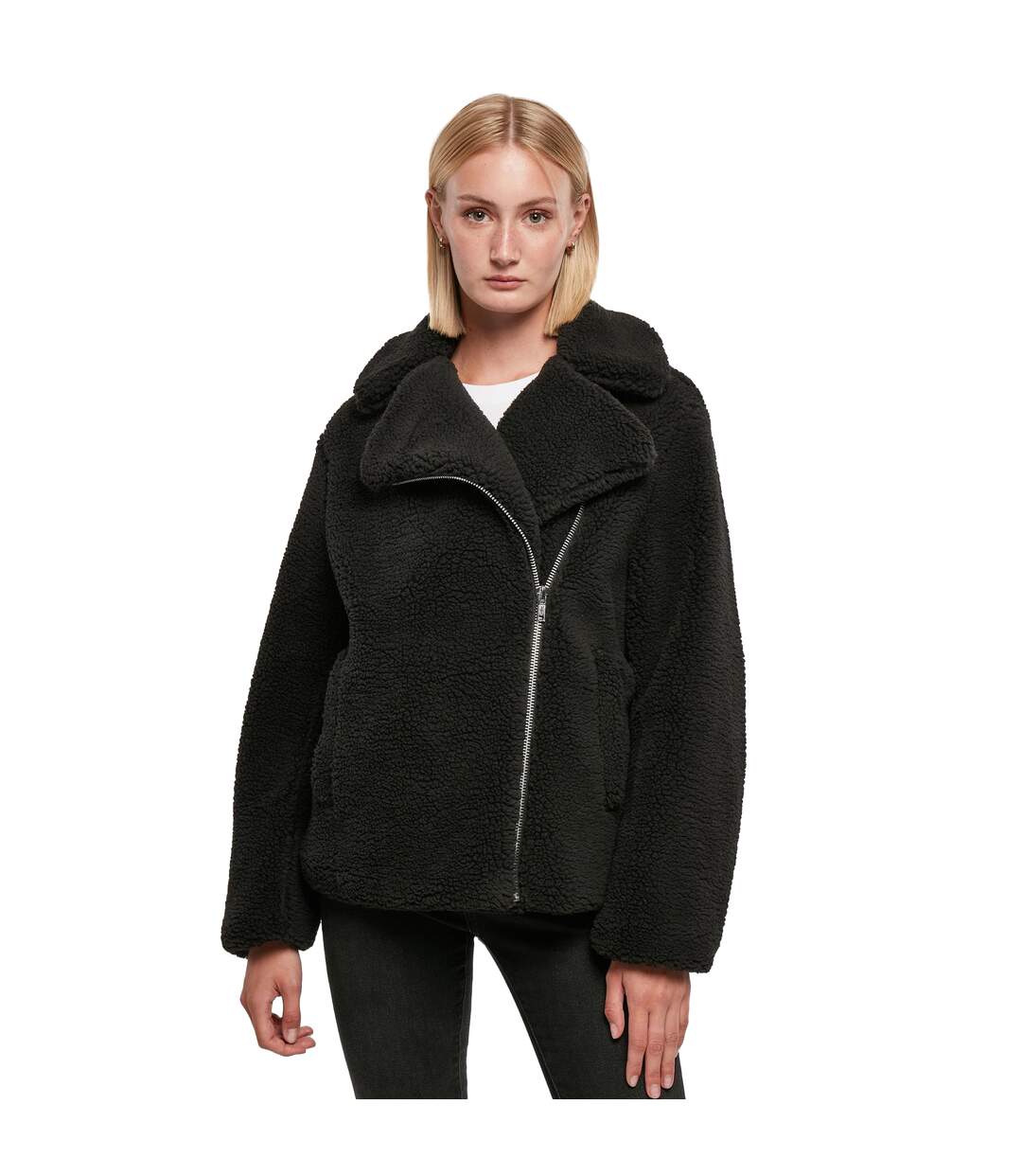 Veste Motard Femme Noir Urban Classics-3