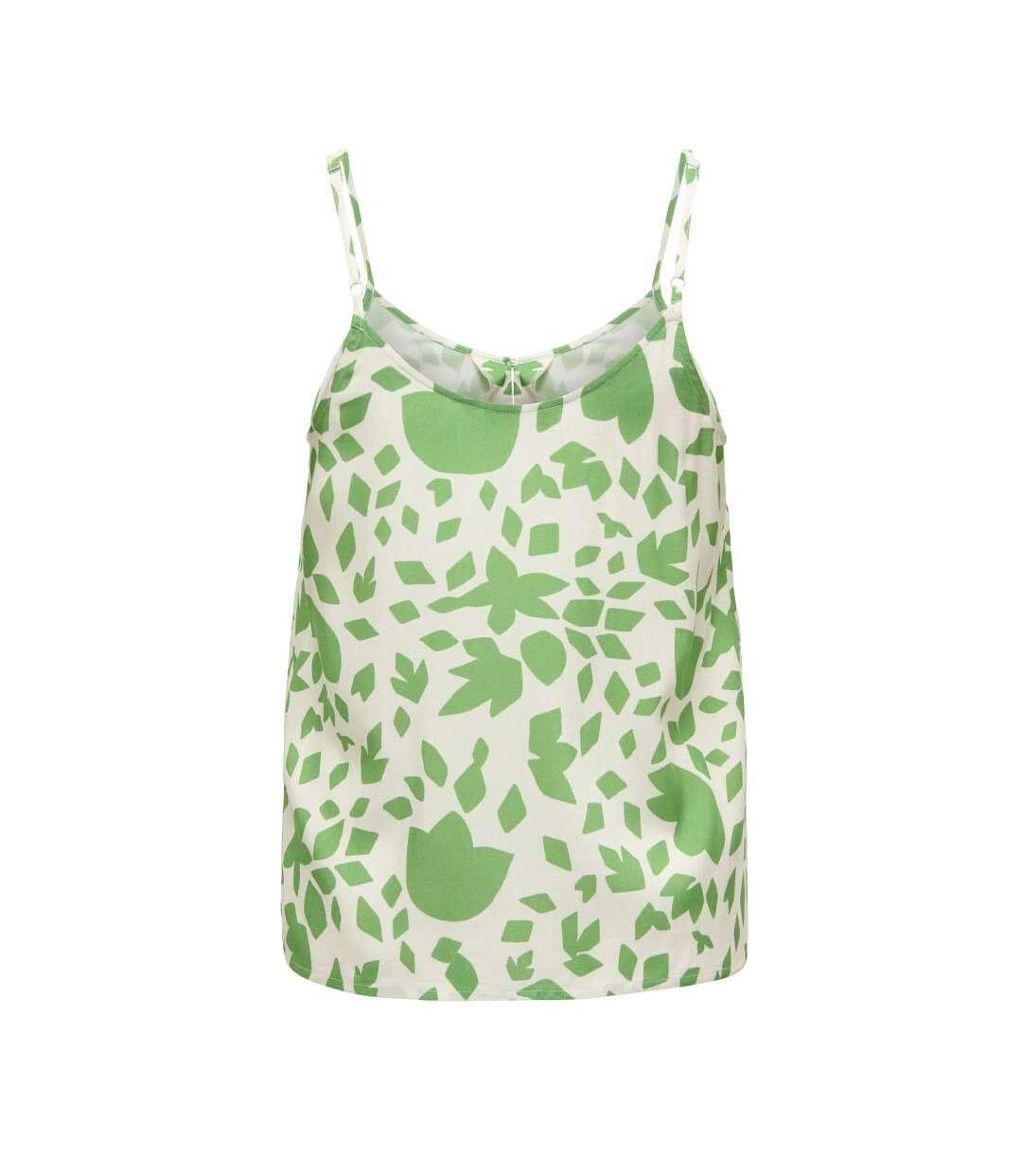 Débardeur beige/vert femme only selina-2