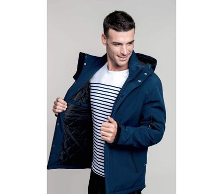 Parka softshell matelassée à capuche - K650 - Homme - bleu roi