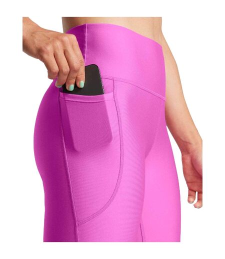Womens/ladies Ankle Length High Rise Leggings Pink Under Armour