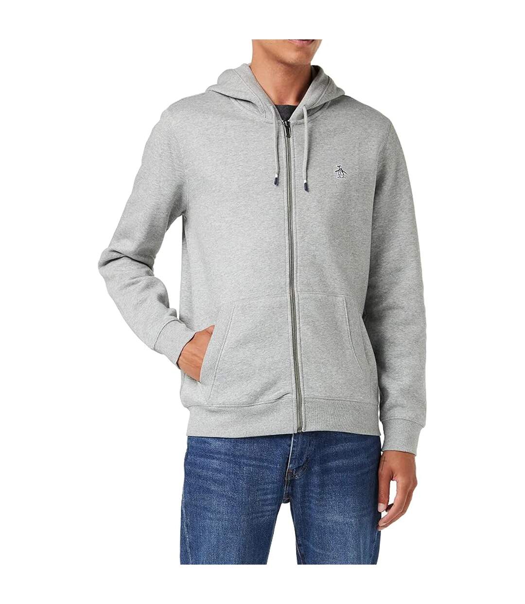 Mens Pete Regular Hoodie Heather Grey Original Penguin-3