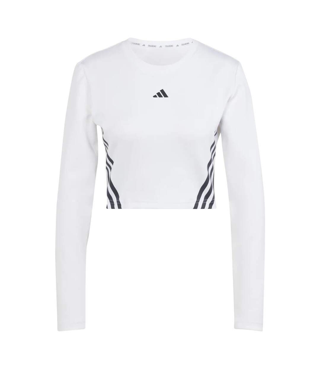 T-shirt court manches longues hyperglam femme blanc / noir Adidas-1