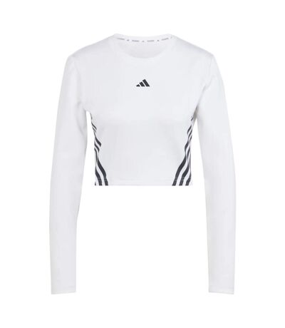 T-shirt court manches longues hyperglam femme blanc / noir Adidas