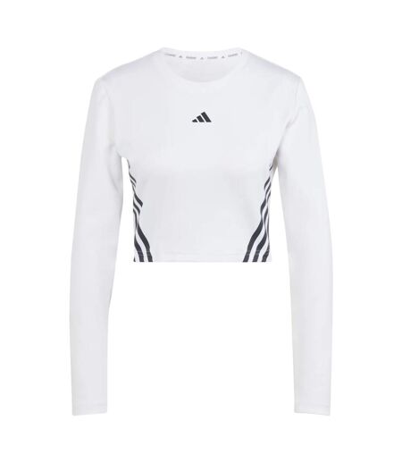 T-shirt court manches longues hyperglam femme blanc / noir Adidas