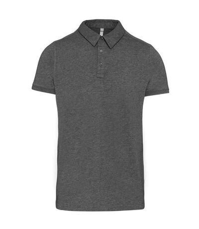 Mens jersey polo shirt heather grey Kariban