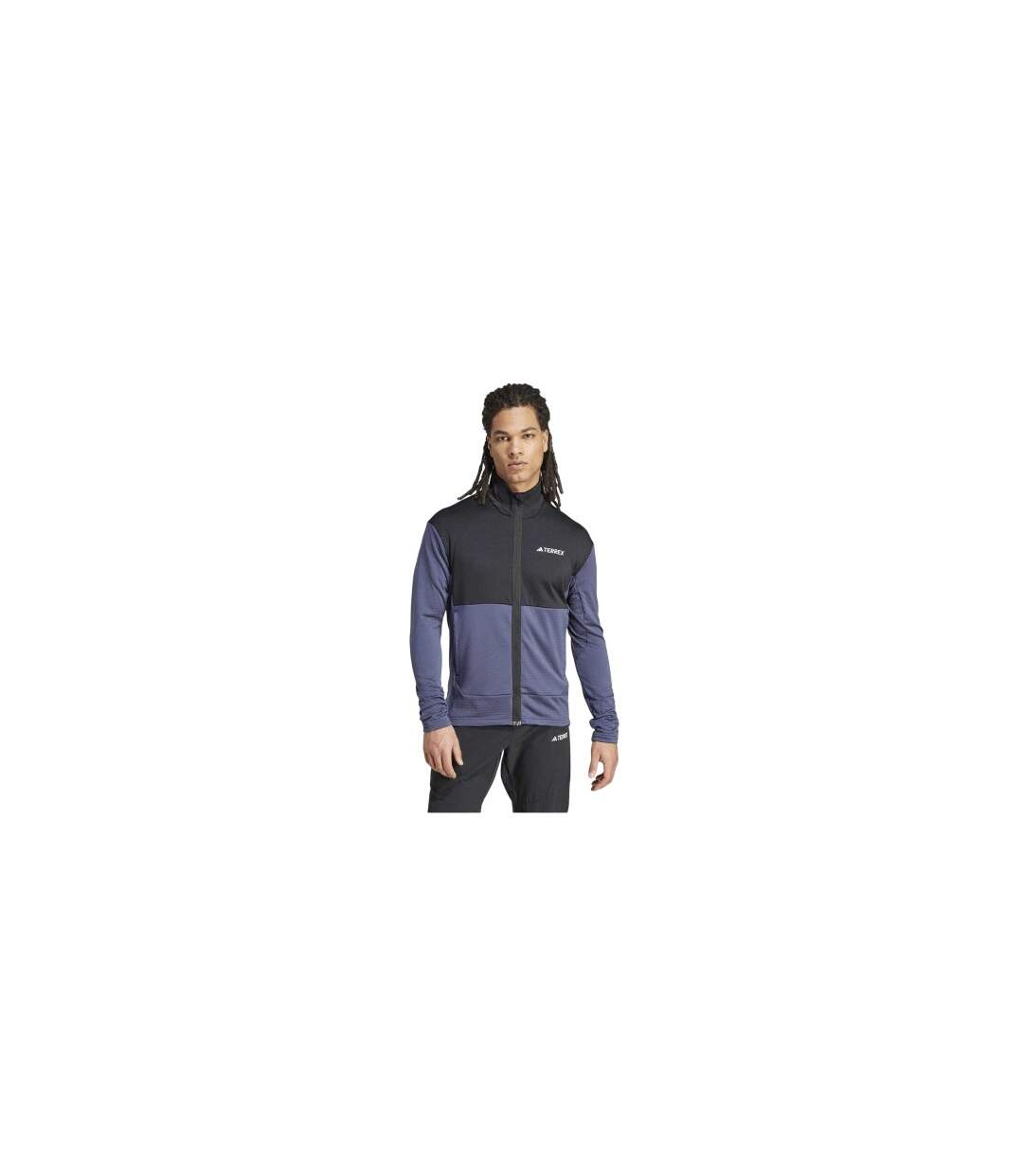 Mens Terrex Fleece Jacket Navy Black Adidas-1