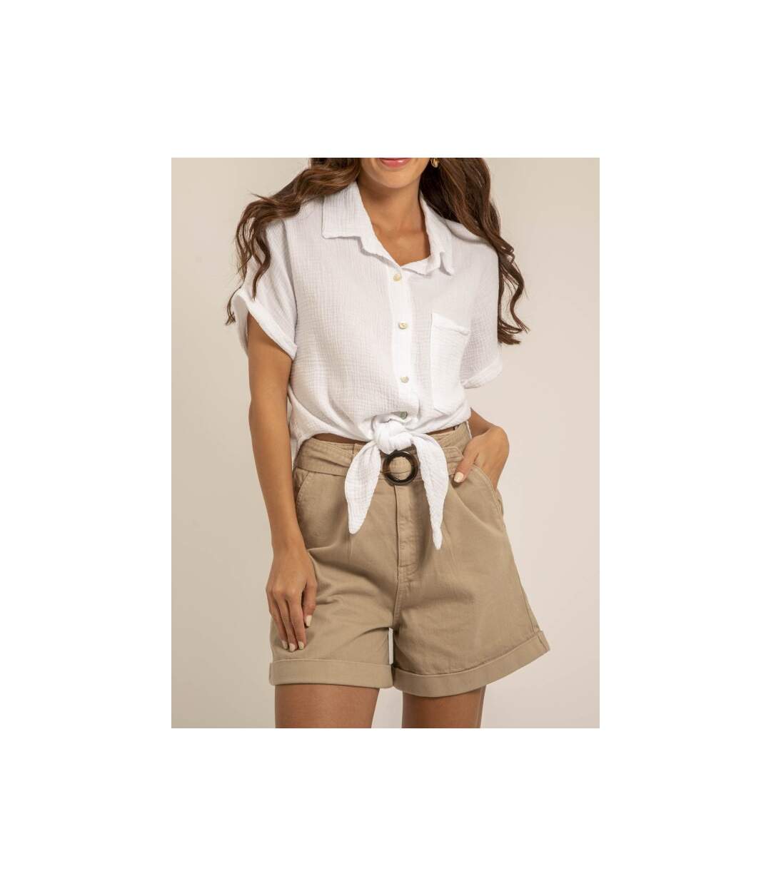 Chemise manches courtes gaze de coton ODETTE - Dona X Lisa-3
