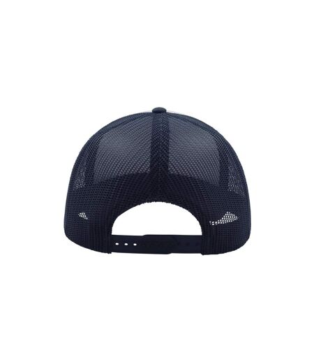 Casquette Style Trucker Rapper Mixte Bleu Marine Blanc Atlantis