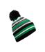 Bonnet Multi-sport Fan Noir Vert Kelly Blanc Beechfield-1