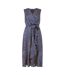 Robe Portefeuille Sans Manches Motif/style À Pois Femme Bleu Marine Mela London-2