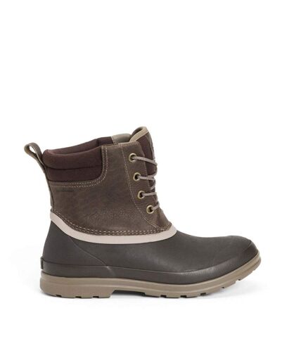 Muck Boots Womens/Ladies Originals Duck Lace Leather Galoshes (Taupe/Dark Brown) - UTFS8753