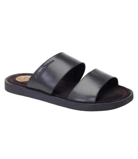 Mens Maven Leather Sandals Black Base London