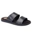 Mens Maven Leather Sandals Black Base London-1