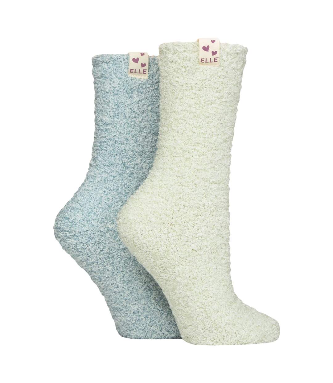 2 Pack Ladies Two Tone Cosy Bed and Home Socks - Warm Soft Relaxing Comfort-1