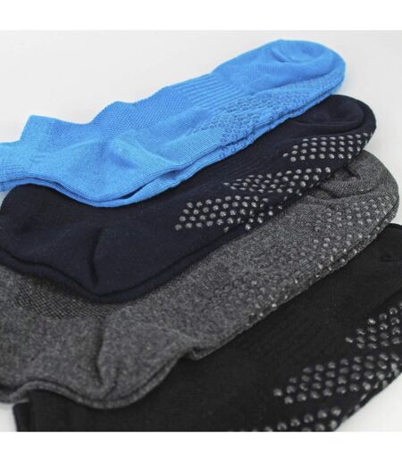 6 Pack Mens Yoga Pilates Non Slip Socks | Breathable Cushioned Gym Socks