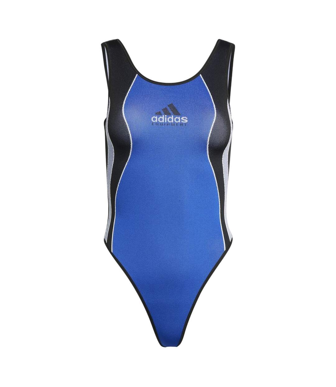 Womens/ladies Equipment Logo Colour Block Bodysuit Blue Adidas-2