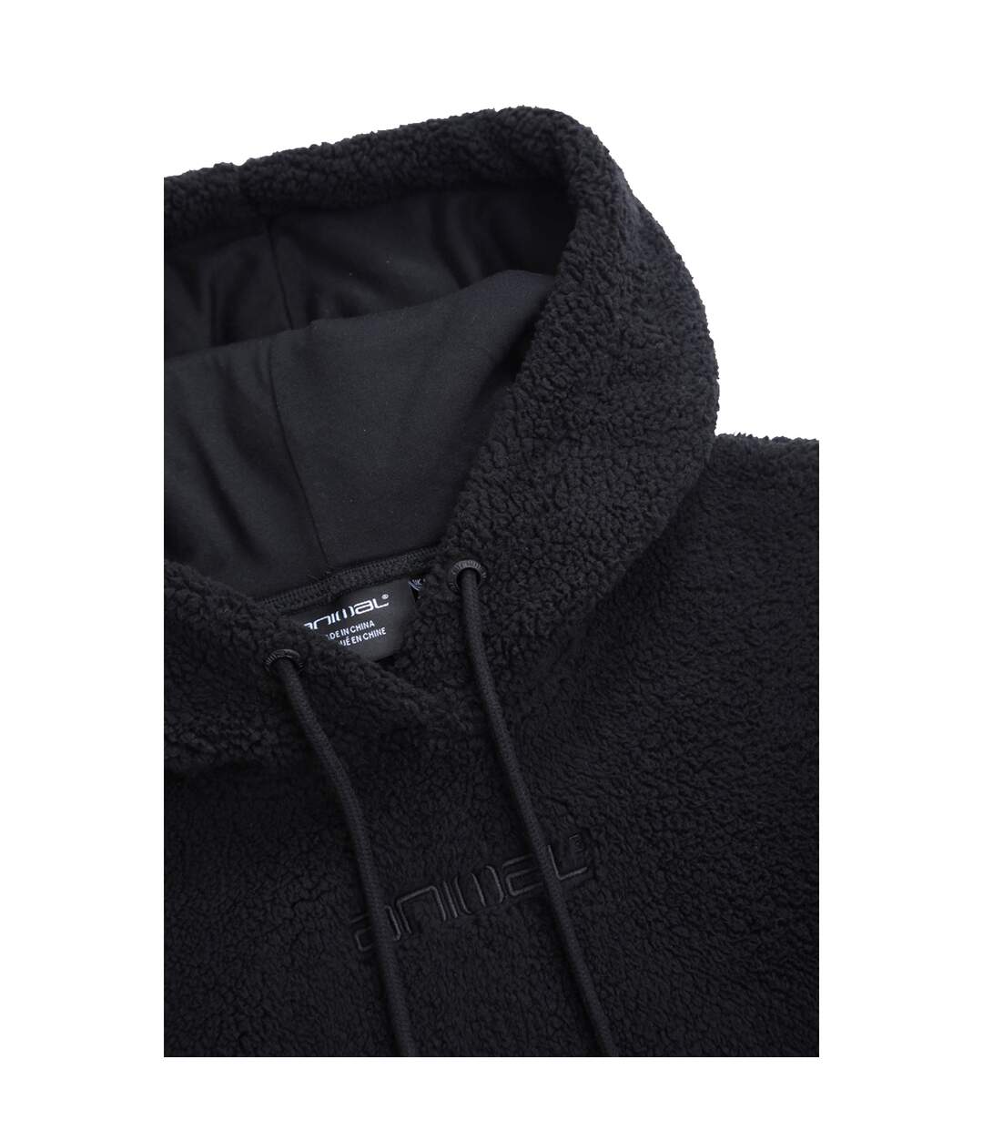 Womens/ladies Fleece Hoodie Black Animal-4