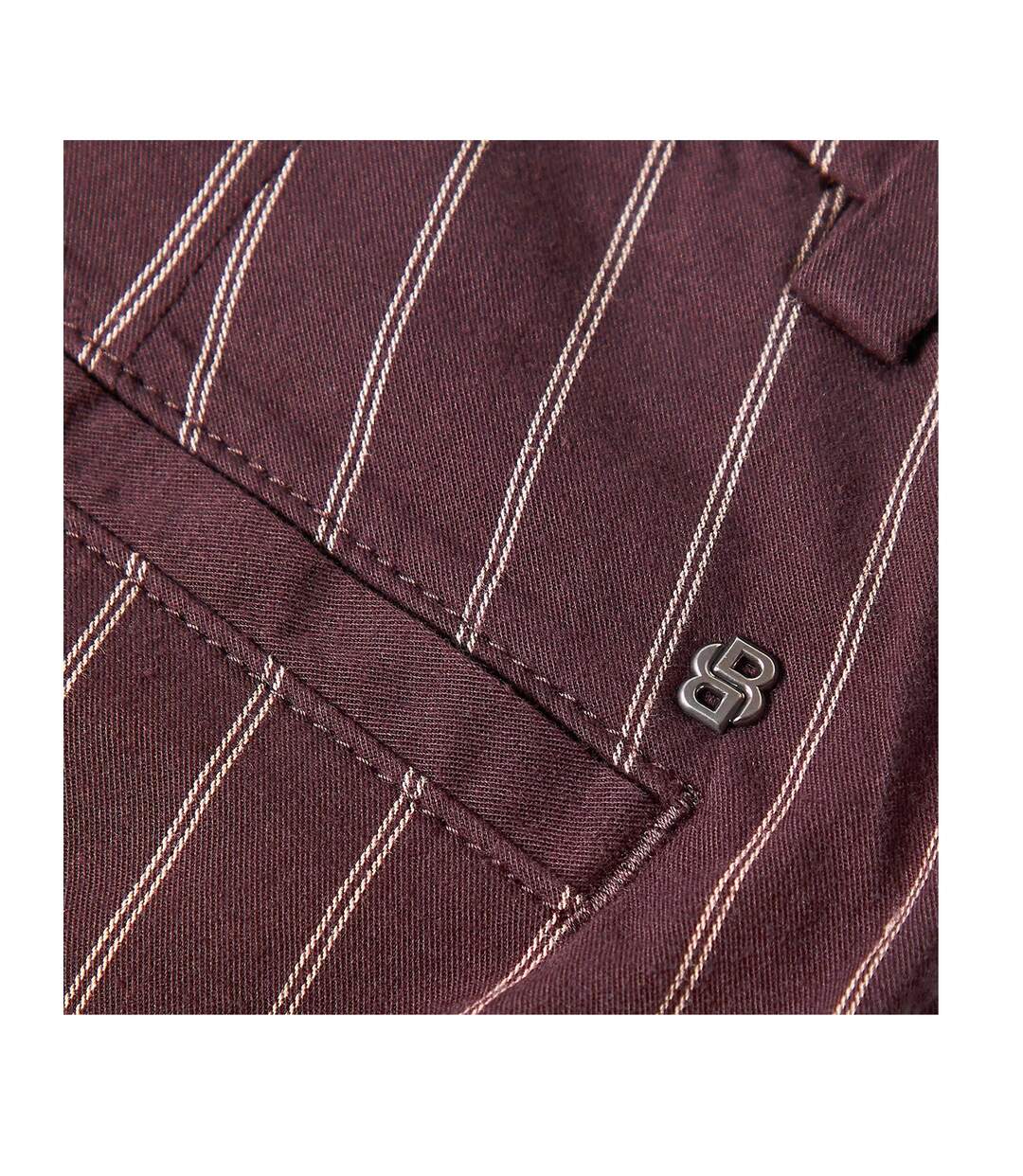 Mens Kane Fleece Striped Relaxed Fit Shorts Dark Brown Boss-4