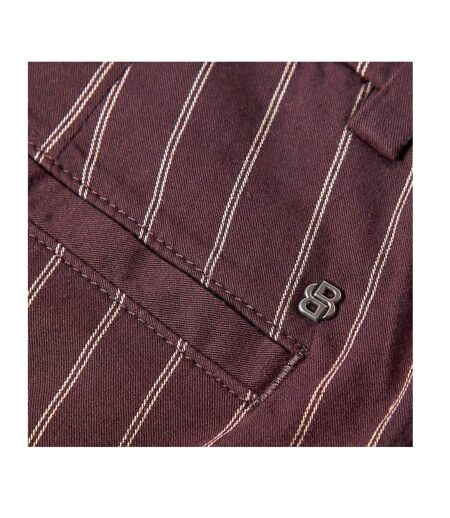 Mens Kane Fleece Striped Relaxed Fit Shorts Dark Brown Boss
