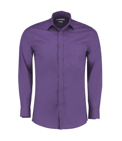 Kustom Kit Mens Poplin Tailored Long-Sleeved Formal Shirt (Purple)
