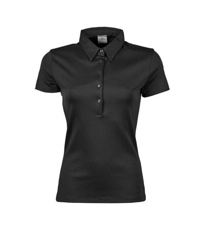 Tee Jays Womens/Ladies Pima Short Sleeve Cotton Polo Shirt (Black) - UTBC3813