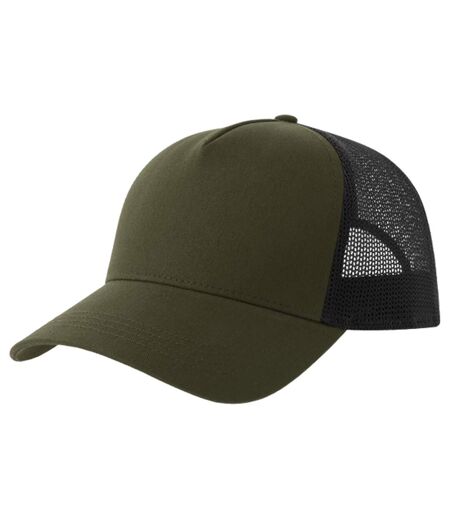 Rapper 5 panel cotton sustainable trucker cap olive/black Atlantis