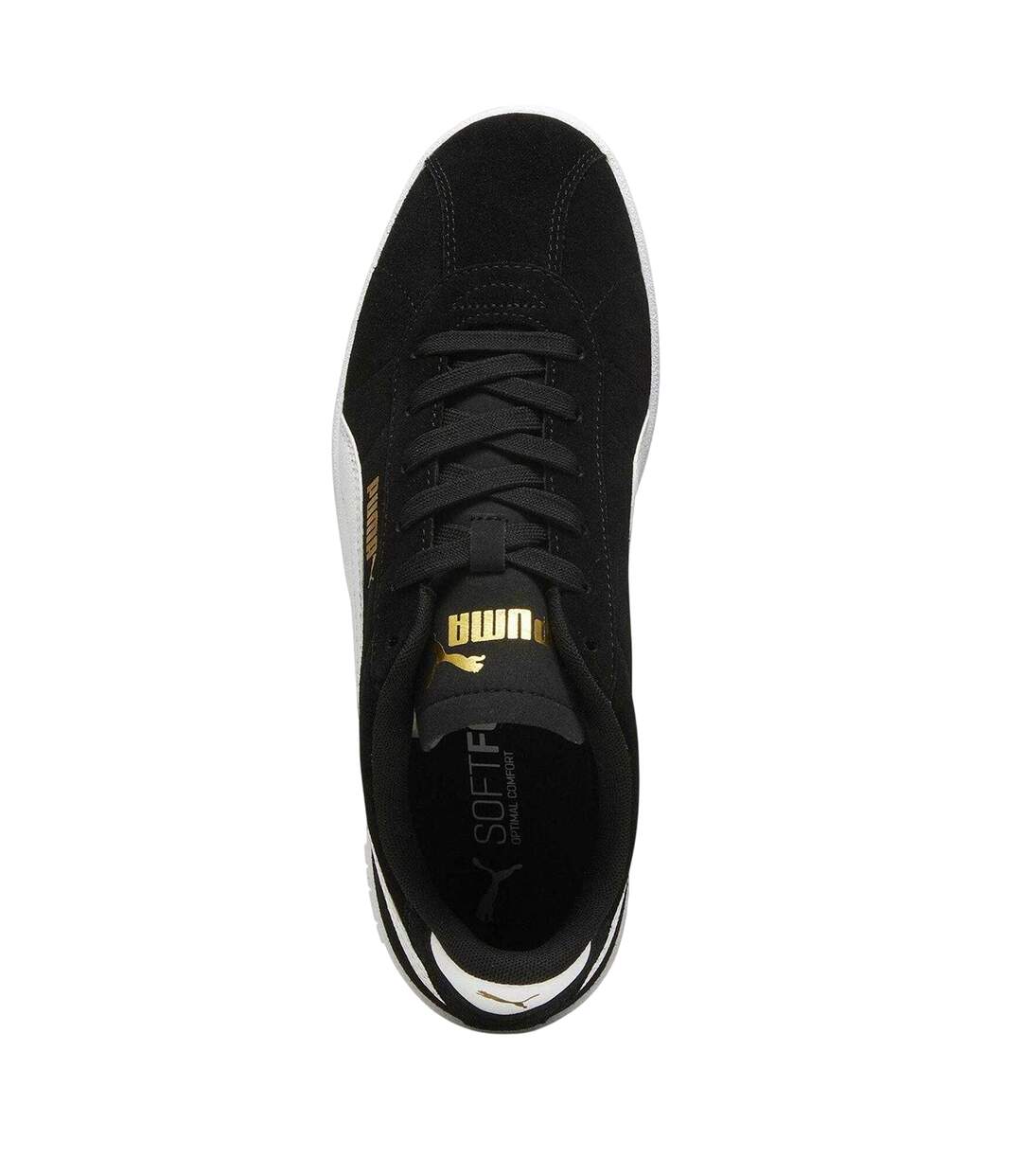 Mens Club Ii Suede Flat Trainers Black White Puma-3