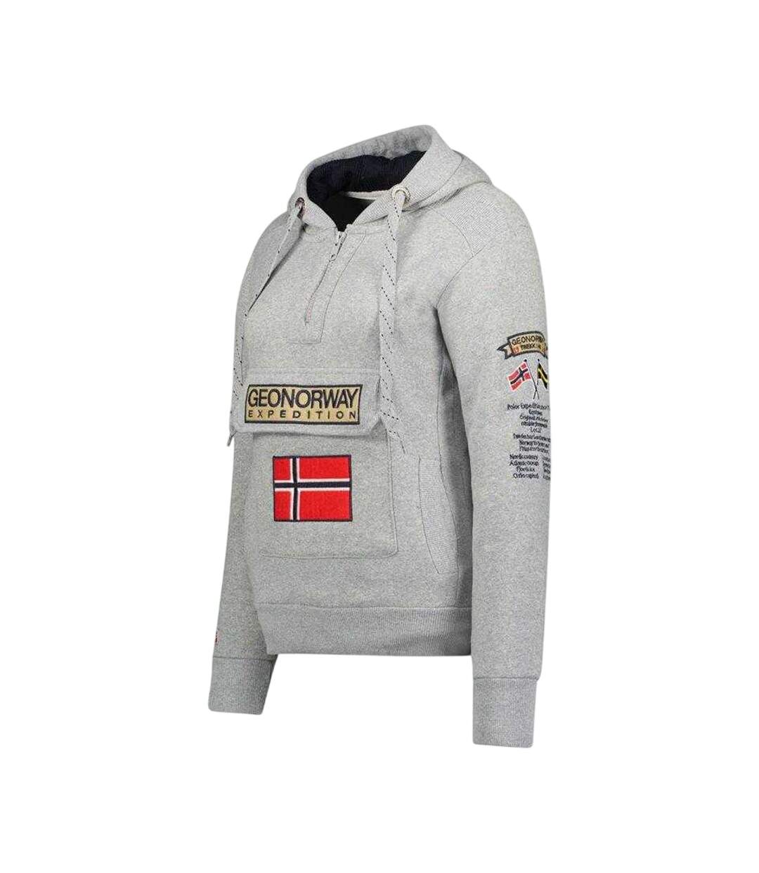 Sweat À Capuche Gymclass Distri Homme Gris Geographical Norway-3