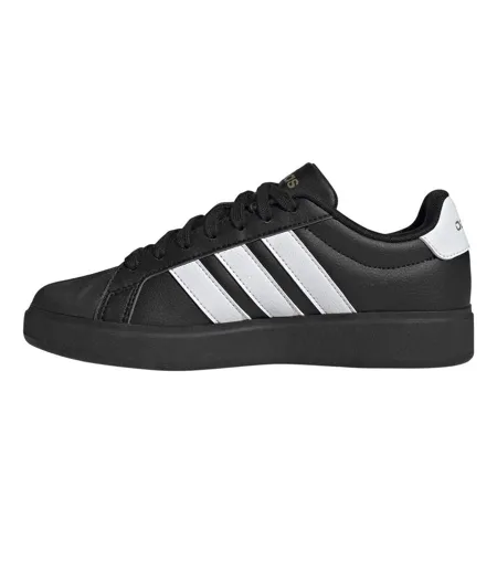 Womens/ladies Grand Court Stripes Trainers Black White Adidas