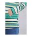 Womens/ladies lana stripe microfleece quarter zip hoodie aqua marine Weird Fish-4