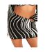 Womens/ladies Zebra Print Knitted Fitted Mini Skirt Black Missy Empire-3