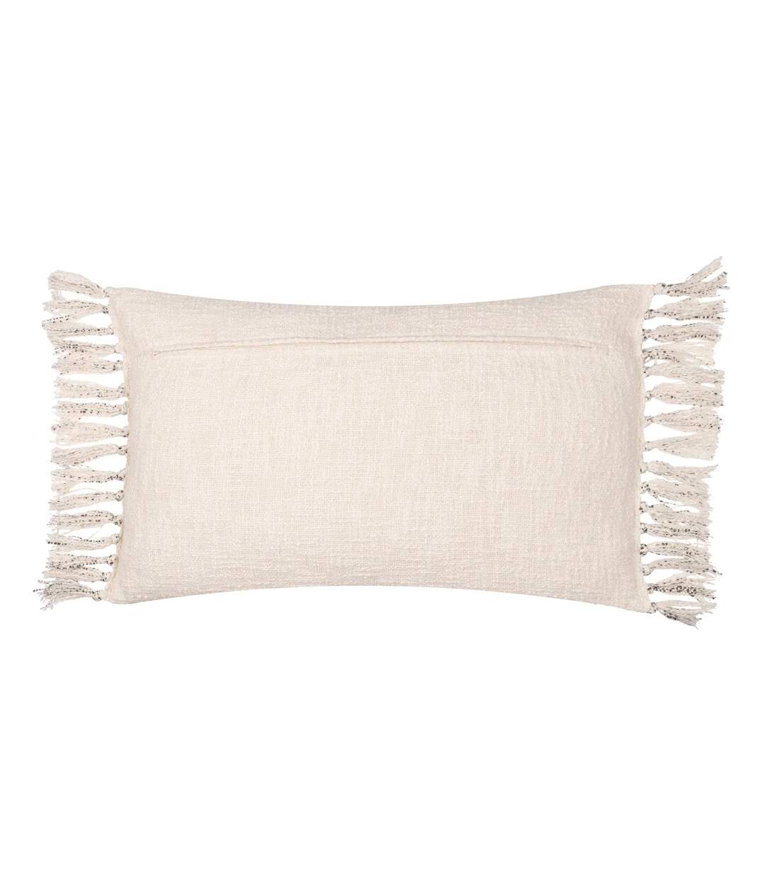 Sono ink fringed abstract cushion cover 60cm x 40cm olive Yard