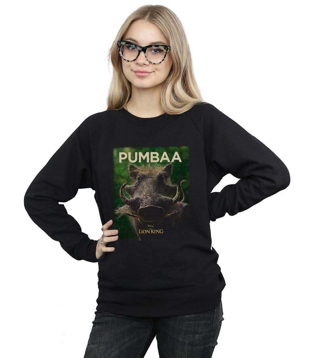 Disney Sweatshirt Womens/Ladies The Lion King Movie Pumbaa Poster (Noir) - UTBI22277-2