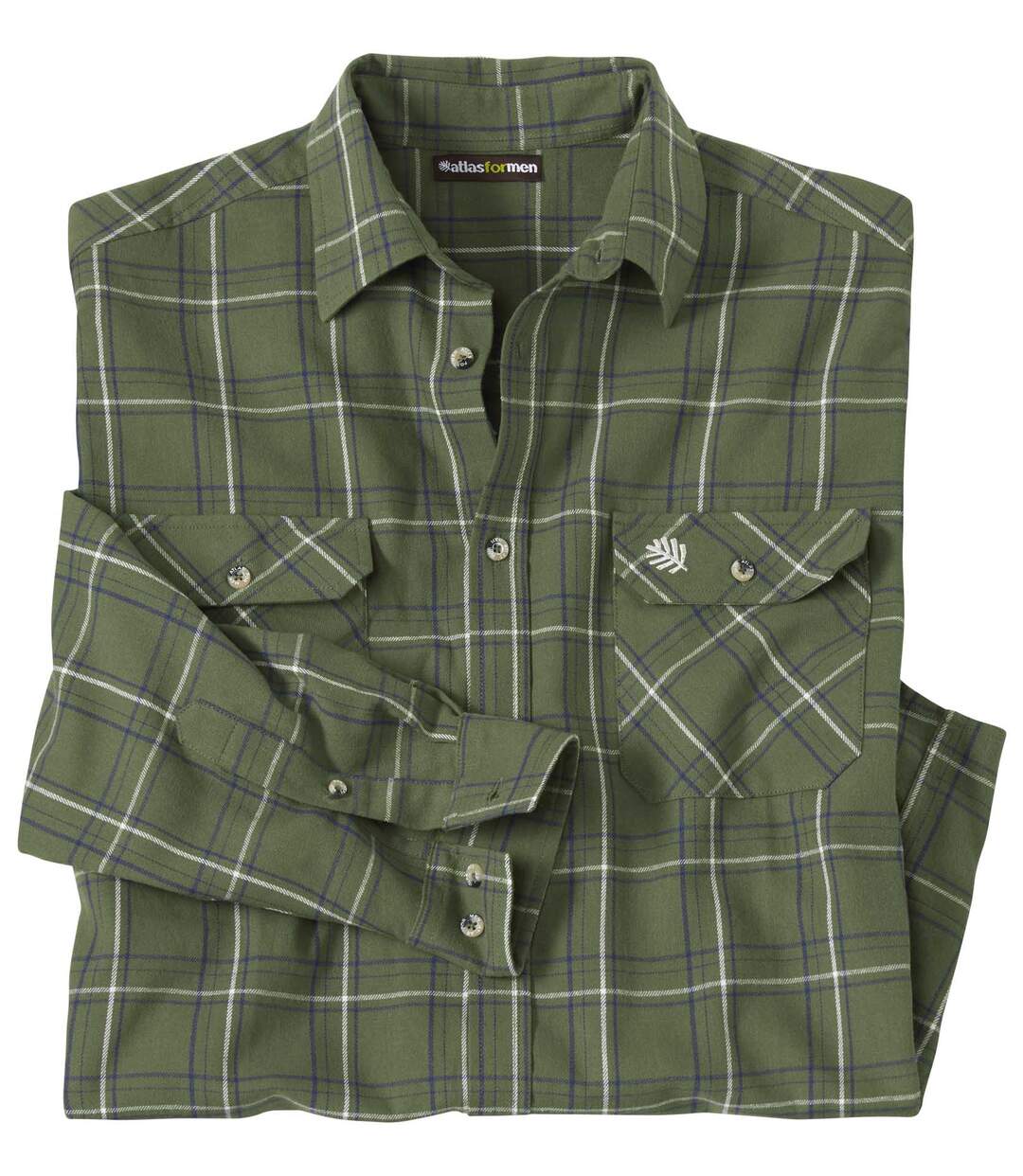 Men's Khaki Checked Flannel Shirt   Atlas For Men