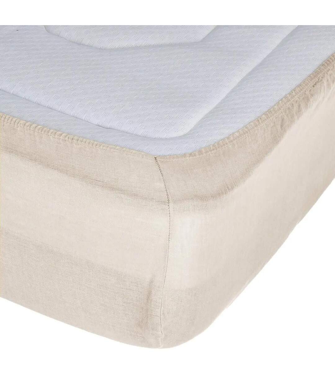 Drap Housse en Lin Adorable 140x190cm Beige Lin-2