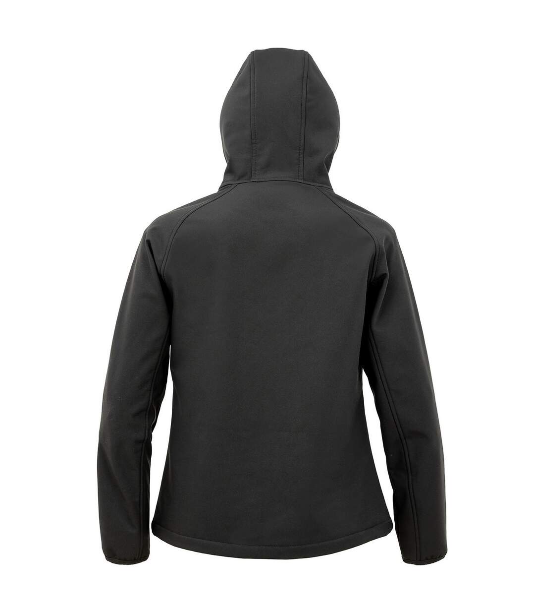 Womens/ladies hooded 3 layer printable soft shell jacket black Result Genuine Recycled-2