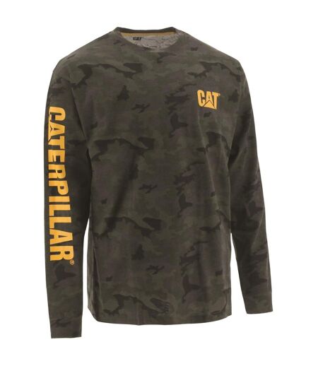 Caterpillar Mens Trademark Banner Camo Long-Sleeved T-Shirt (Brown Camo) - UTFS7480