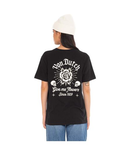 T-shirt femme col rond avec imprimé devant et dos Rose Vondutch