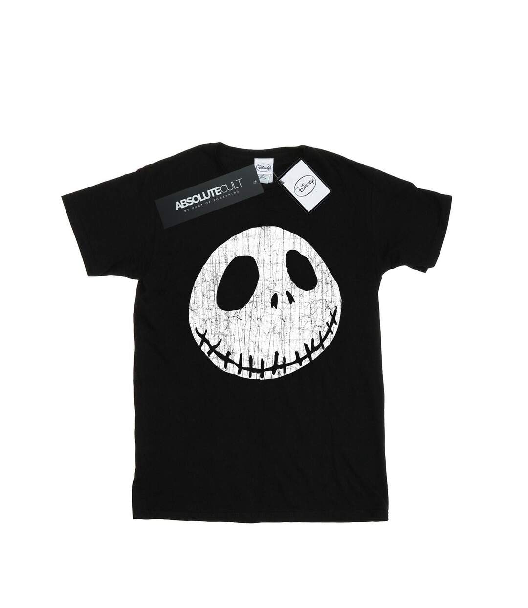 Disney Womens/Ladies Nightmare Before Christmas Jack Cracked Face Cotton Boyfriend T-Shirt (Noir) - UTBI41440-1