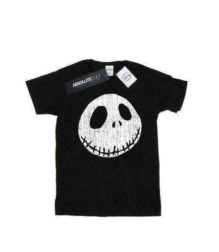 Disney Womens/Ladies Nightmare Before Christmas Jack Cracked Face Cotton Boyfriend T-Shirt (Noir) - UTBI41440