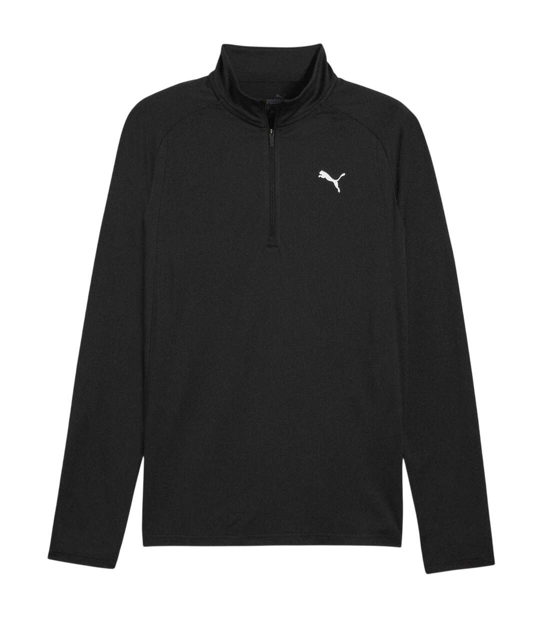 Mens Performance Quarter Zip Tailored Long-sleeved Top Black Puma-1