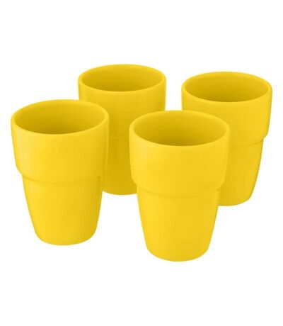 Bullet Staki Stackable Mug Set (Pack of 4) (Yellow) (One Size) - UTPF3801