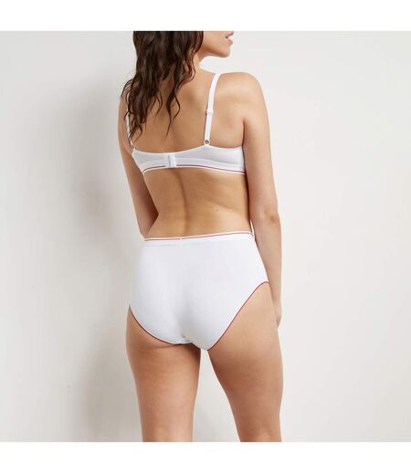 Culotte taille haute en coton modal et ceinture tricolore