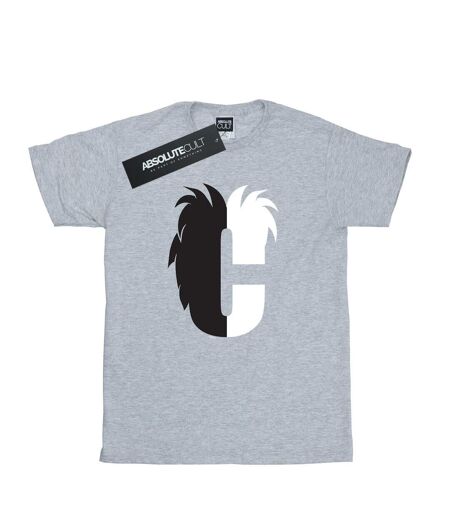 Disney - T-shirt ALPHABET C IS FOR CRUELLA DE VIL - Femme (Gris chiné) - UTBI16843
